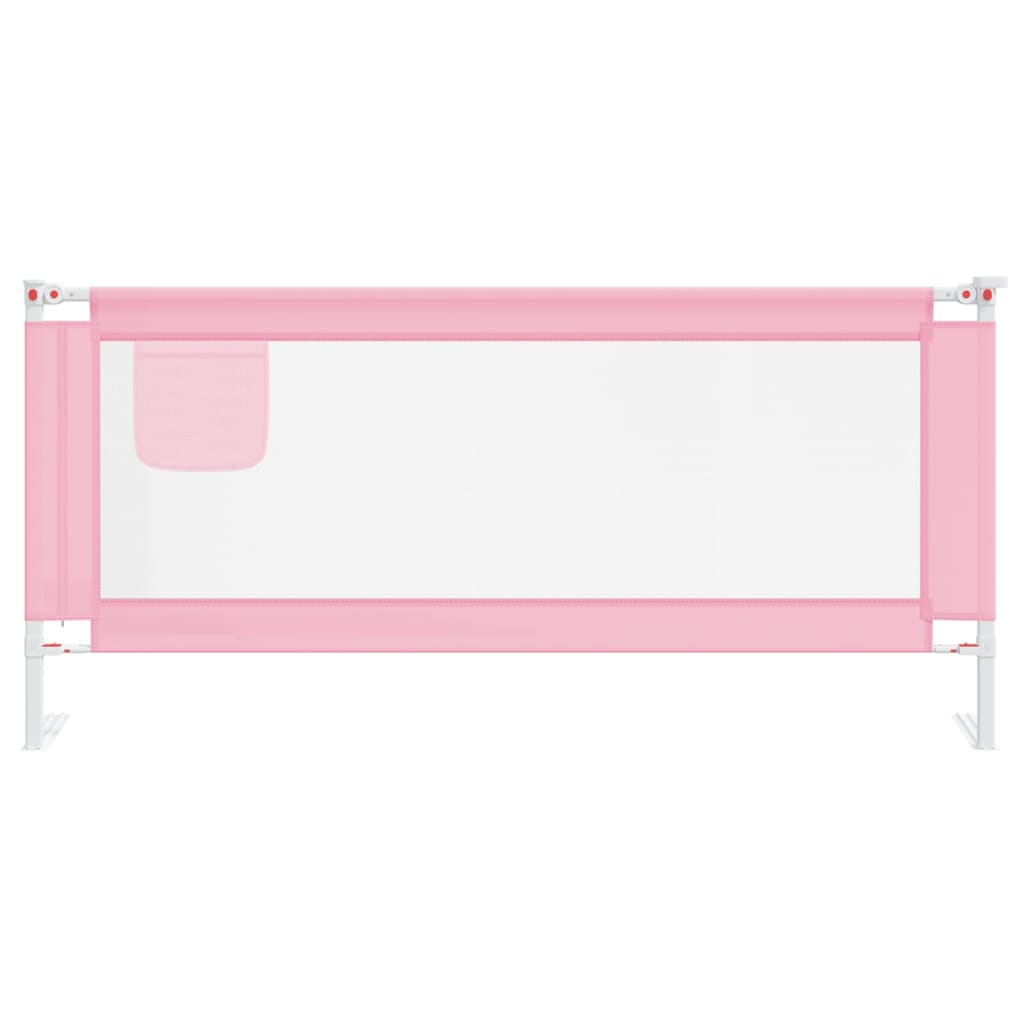 Sponda Letto di Sicurezza per Bambini Rosa 200x25 cm in Tessuto - homemem39