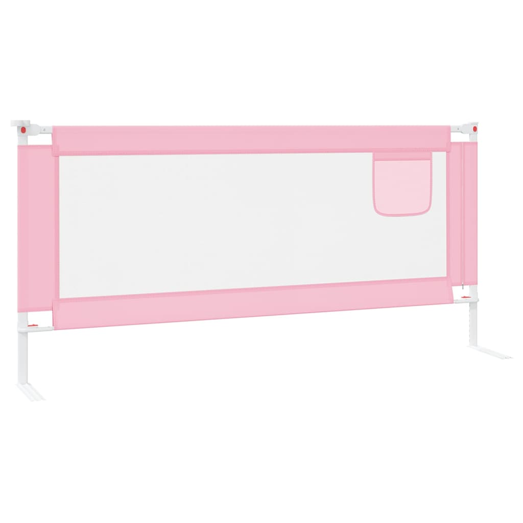 Sponda Letto di Sicurezza per Bambini Rosa 200x25 cm in Tessuto - homemem39