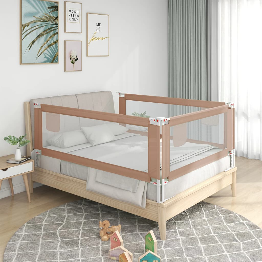 Sponda Letto di Sicurezza per Bambini Tortora 120x25 cm Tessuto - homemem39