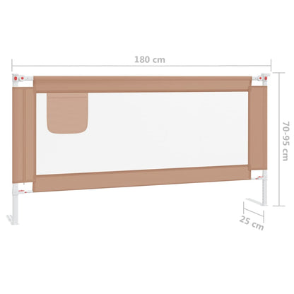 Sponda Letto di Sicurezza per Bambini Tortora 180x25 cm Tessuto - homemem39