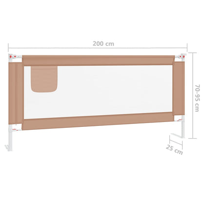 Sponda Letto di Sicurezza per Bambini Tortora 200x25 cm Tessuto - homemem39