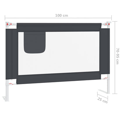 Sponda Letto Sicurezza Bambini Grigio Scuro 100x25 cm Tessuto - homemem39