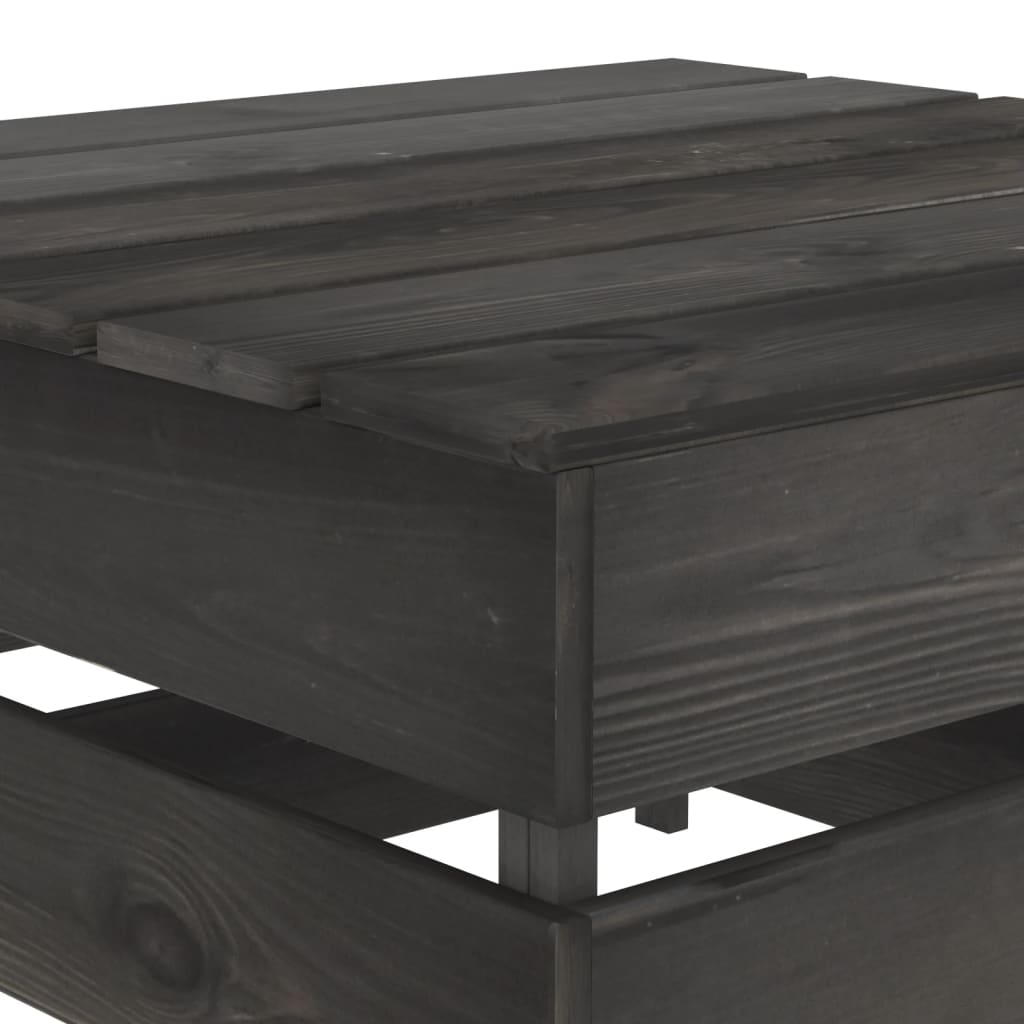 Set Divani da Giardino 3 pz in Legno di Pino Impregnato Grigio - homemem39