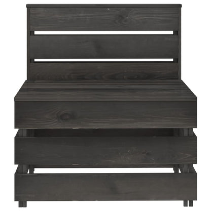 Set Divani da Giardino 3 pz in Legno di Pino Impregnato Grigio - homemem39