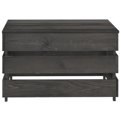 Set Divani da Giardino 3 pz in Legno di Pino Impregnato Grigio - homemem39