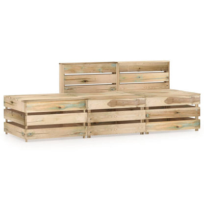 Set Divani da Giardino 3 pz in Legno di Pino Impregnato Verde - homemem39