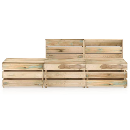 Set Divani da Giardino 3 pz in Legno di Pino Impregnato Verde - homemem39