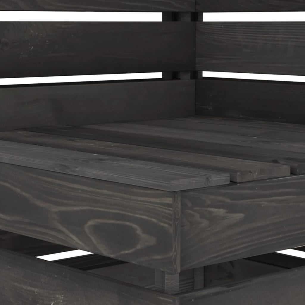 Set Divani da Giardino 5 pz in Legno di Pino Impregnato Grigio - homemem39