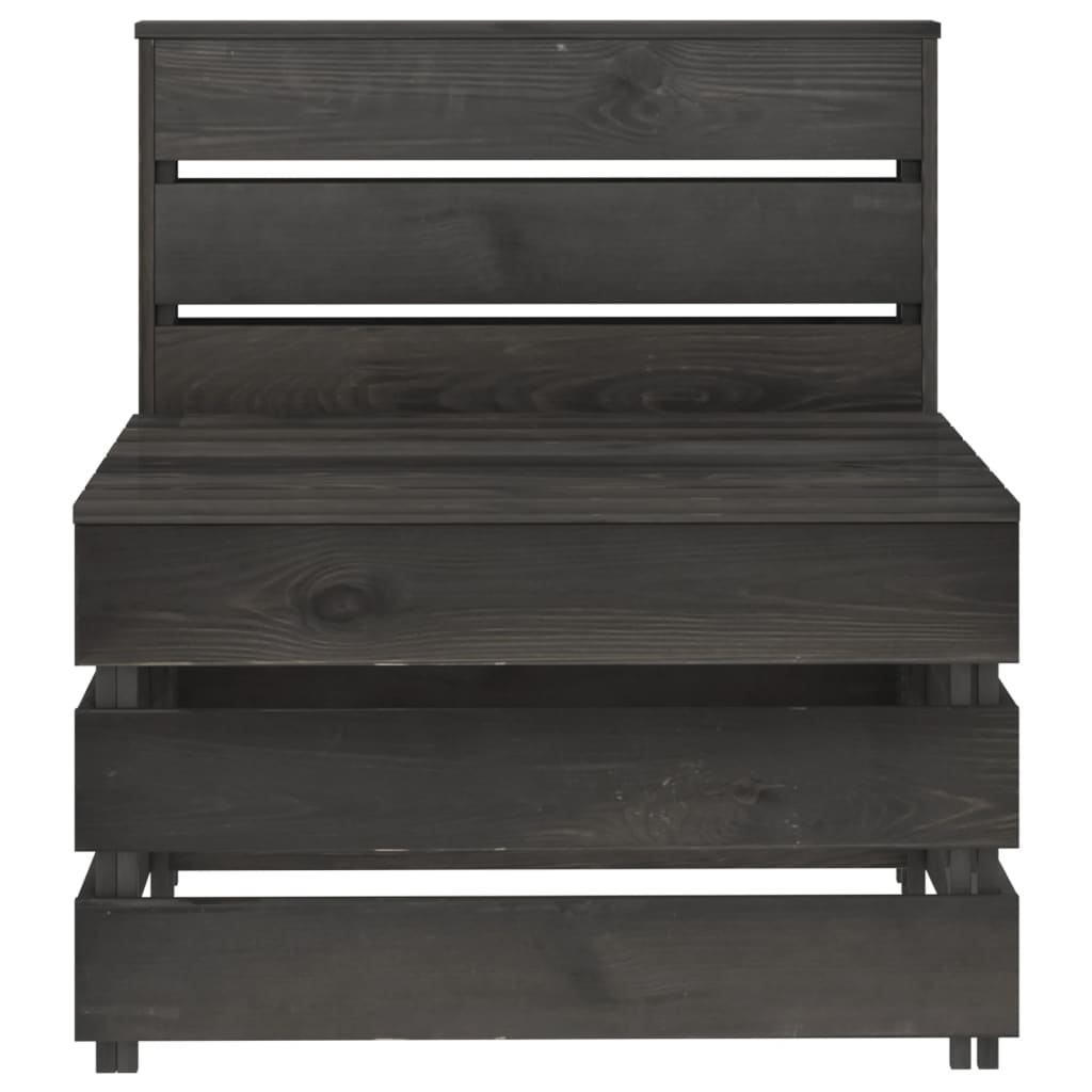 Set Divani da Giardino 5 pz in Legno di Pino Impregnato Grigio - homemem39