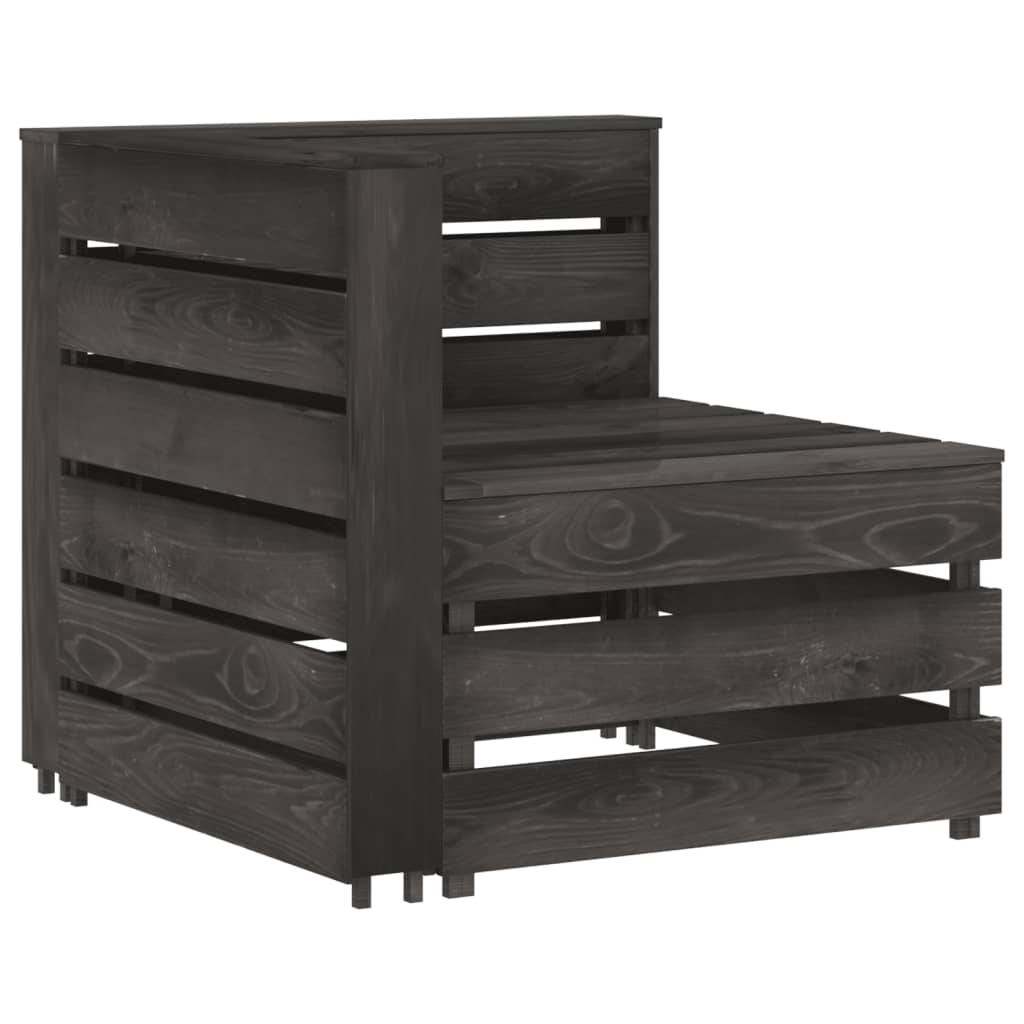 Set Divani da Giardino 6 pz in Legno di Pino Impregnato Grigio - homemem39