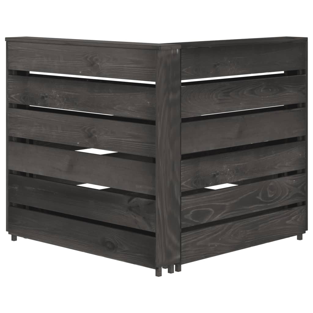 Set Divani da Giardino 6 pz in Legno di Pino Impregnato Grigio - homemem39