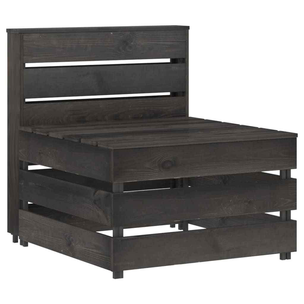 Set Divani da Giardino 6 pz in Legno di Pino Impregnato Grigio - homemem39