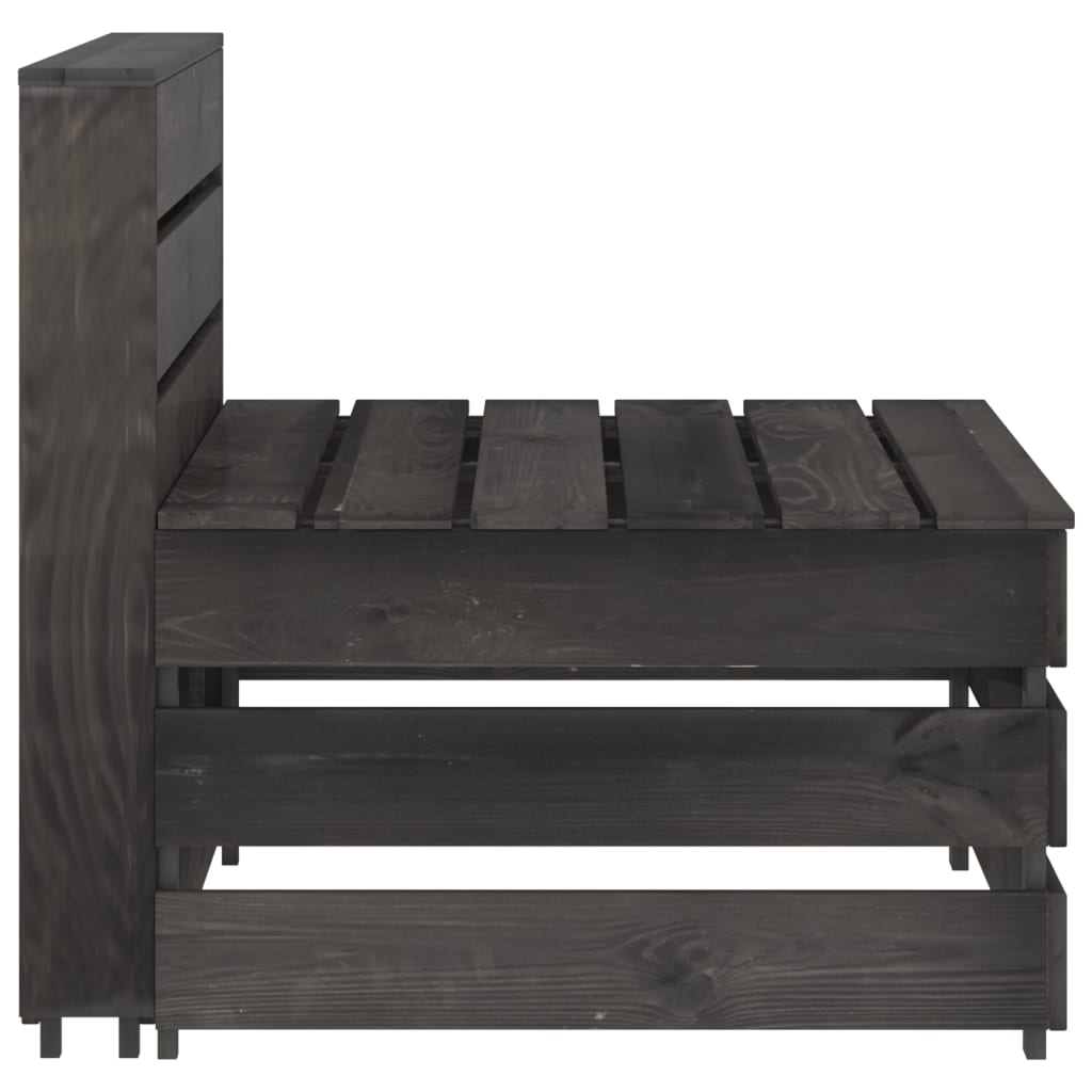 Set Divani da Giardino 6 pz in Legno di Pino Impregnato Grigio - homemem39