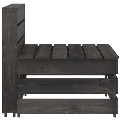 Set Divani da Giardino 7 pz in Legno di Pino Impregnato Grigio - homemem39