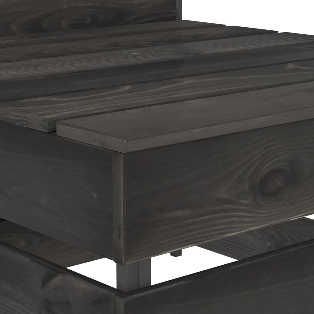 Set Divani da Giardino 6 pz in Legno di Pino Impregnato Grigio - homemem39