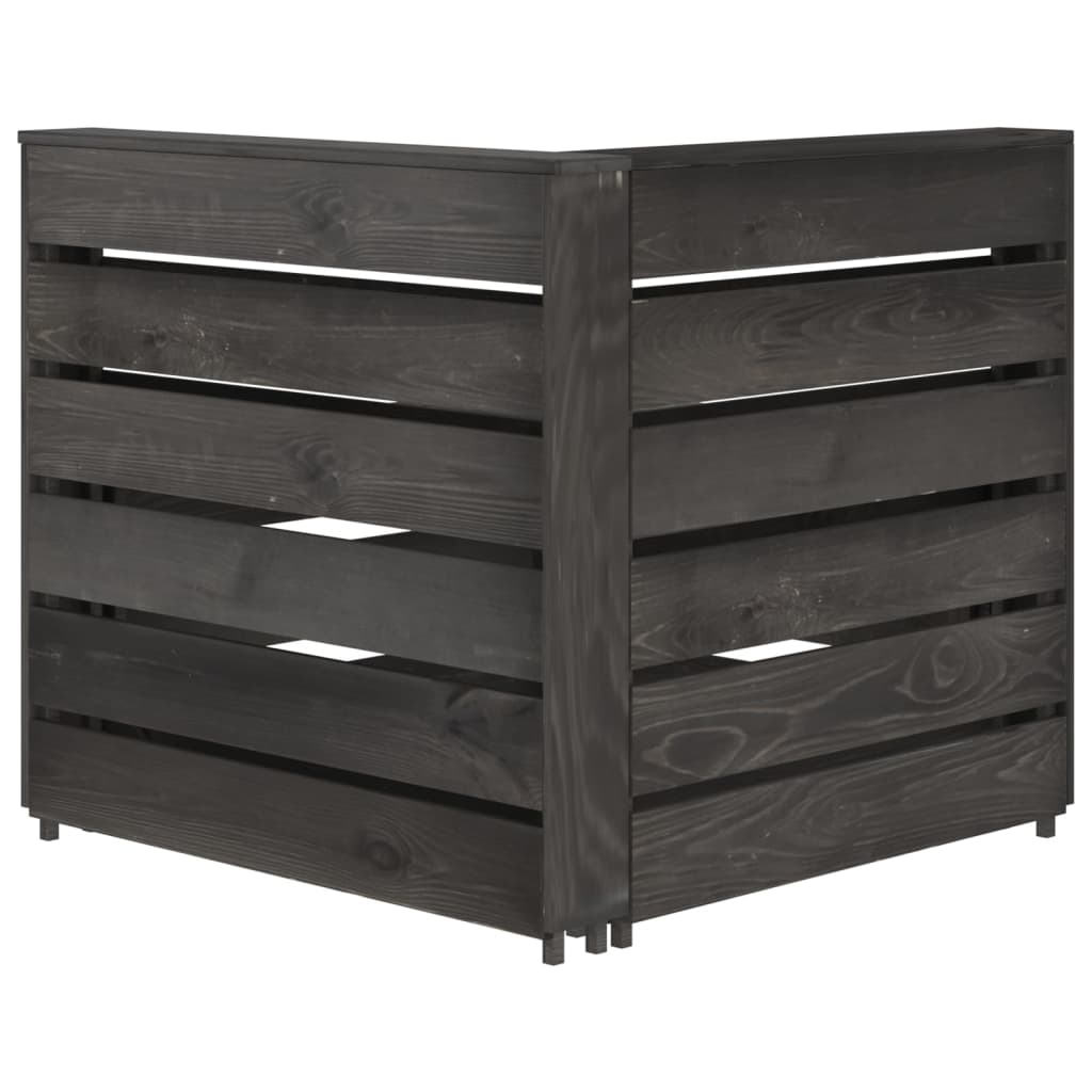 Set Divani da Giardino 8 pz in Legno di Pino Impregnato Grigio - homemem39