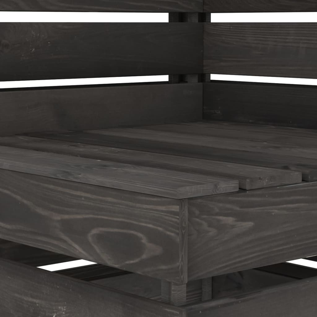 Set Divani da Giardino 8 pz in Legno di Pino Impregnato Grigio - homemem39