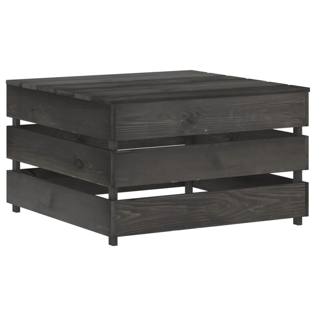 Set Divani da Giardino 12 pz in Legno di Pino Impregnato Grigio - homemem39