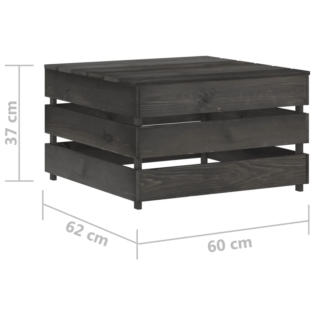 Set Divani da Giardino con Cuscini 6 pz Legno Impregnato Grigio - homemem39