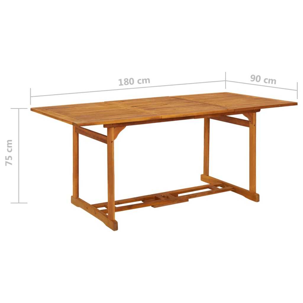 Tavolo da Pranzo per Esterni 180x90x75cm Legno Massello Acacia - homemem39