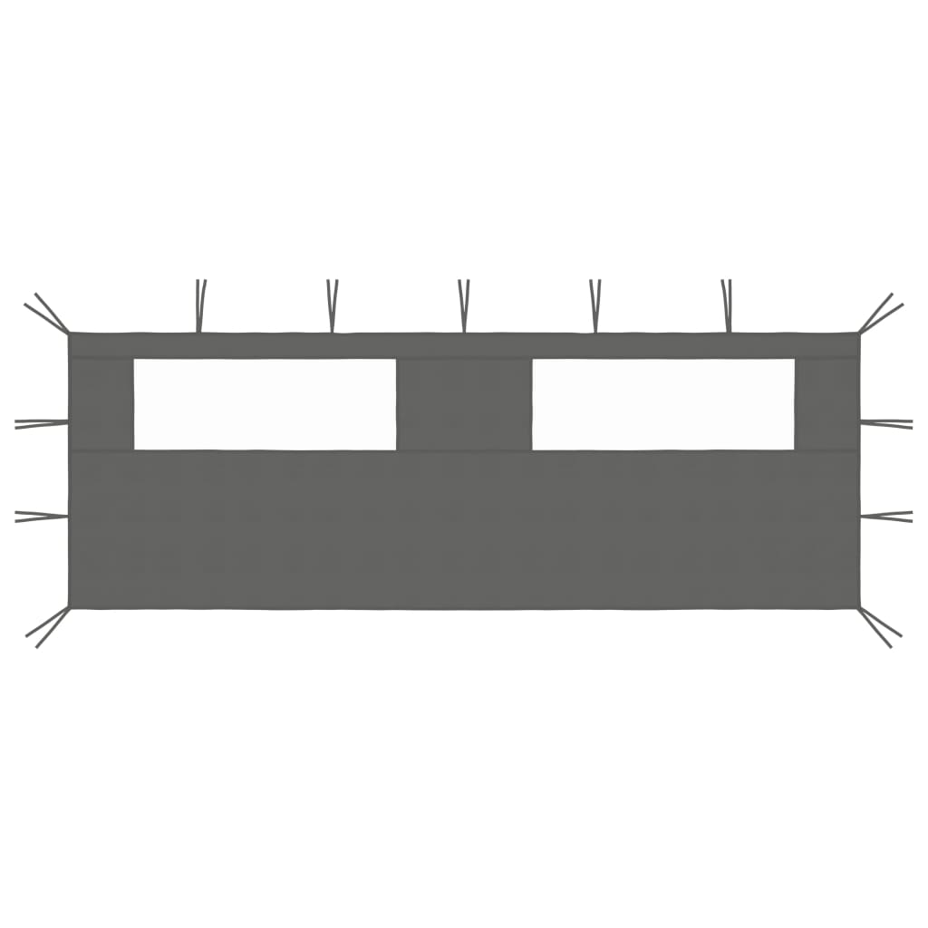 Parete con Finestre per Gazebo 6x2 m Antracite - homemem39