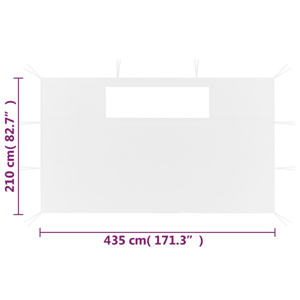 Pareti con Finestre per Gazebo 2 pz Bianche - homemem39