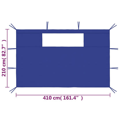 Pareti con Finestre per Gazebo 2 pz Blu - homemem39