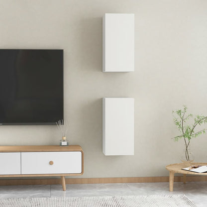 Mobili TV Bianchi 2 pz 30,5x30x60 cm in Legno Multistrato - homemem39