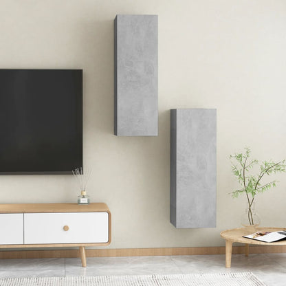 Mobili TV 2pz Grigio Cemento 30,5x30x90 cm Legno Multistrato - homemem39