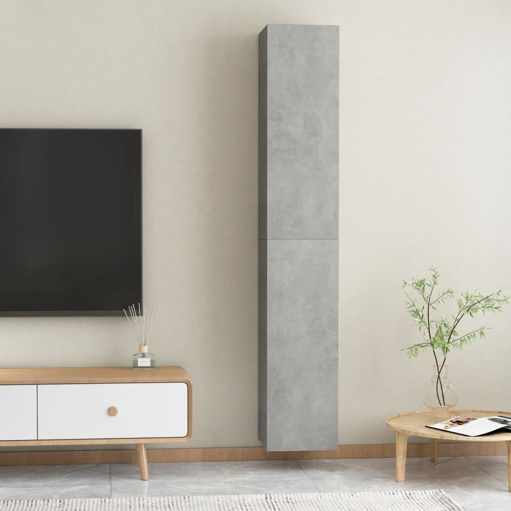 Mobili TV 2pz Grigio Cemento 30,5x30x90 cm Legno Multistrato - homemem39