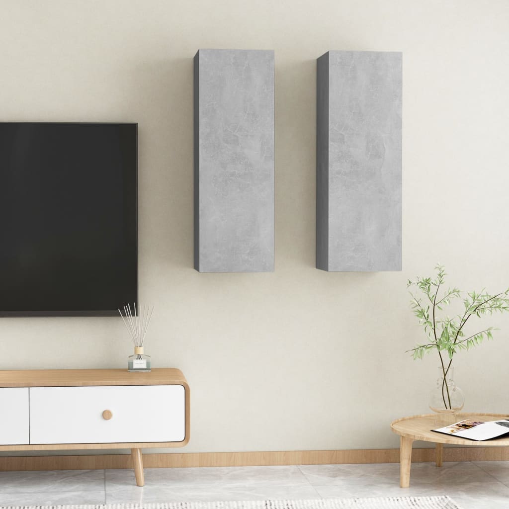 Mobili TV 2pz Grigio Cemento 30,5x30x90 cm Legno Multistrato - homemem39