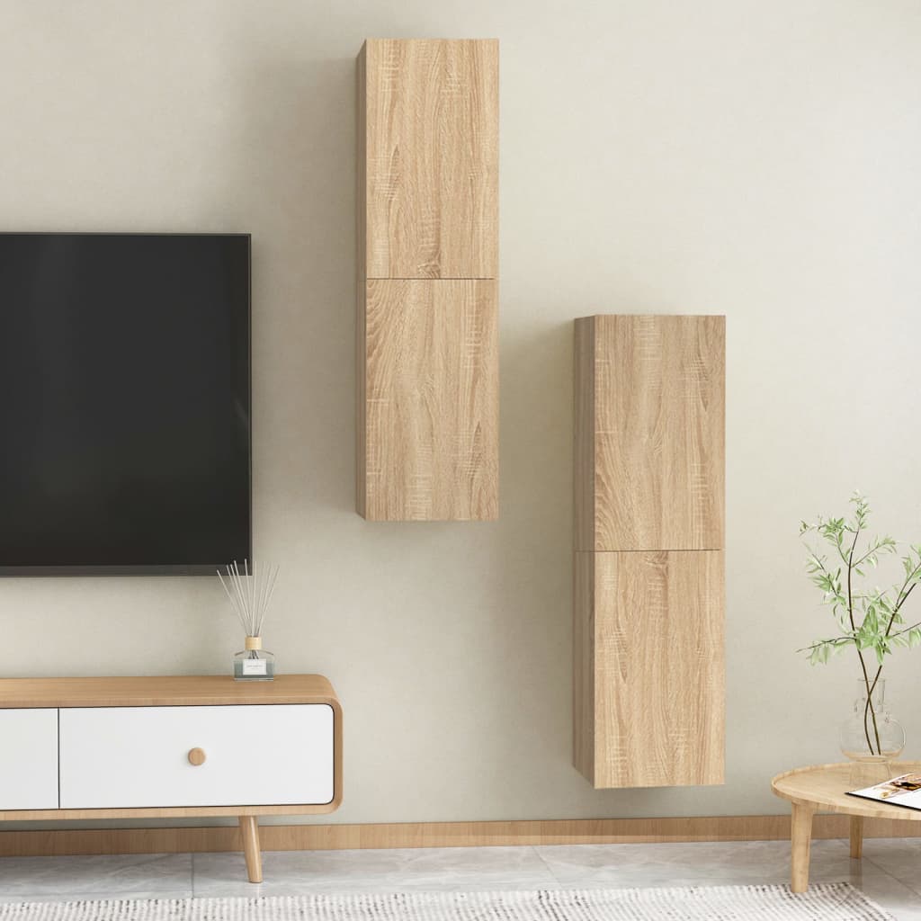 Mobili TV 2pz Rovere Sonoma 30,5x30x110 cm Legno Multistrato - homemem39