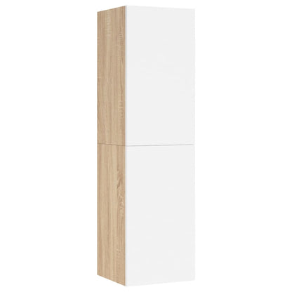 Mobile TV Bianco Rovere Sonoma 30,5x30x110 cm Legno Multistrato - homemem39