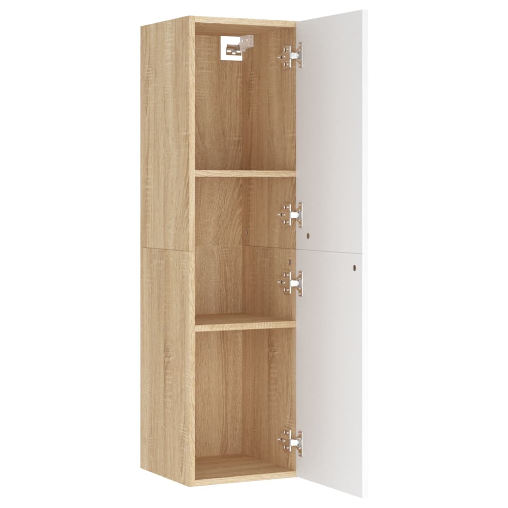 Mobile TV Bianco Rovere Sonoma 30,5x30x110 cm Legno Multistrato - homemem39