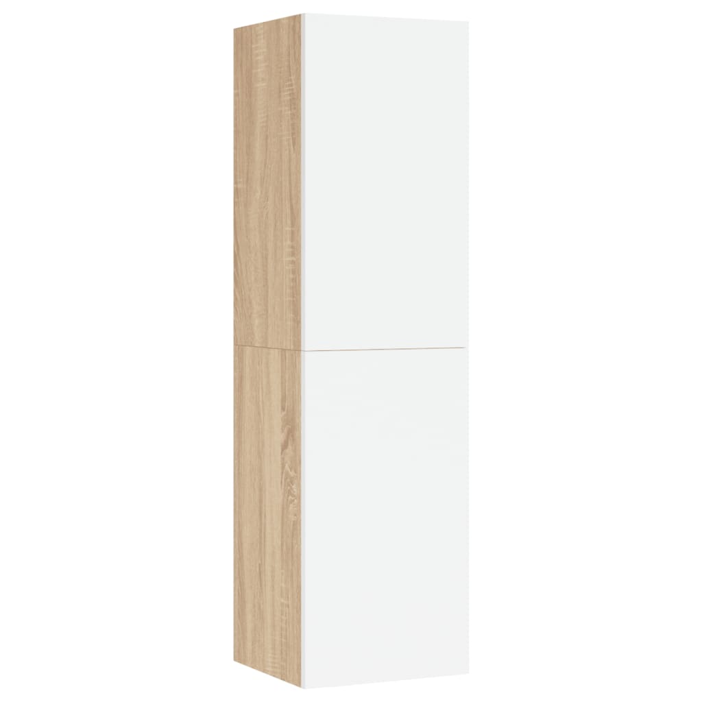 Mobili TV 2pz Bianco e Rovere Sonoma 30,5x30x110 cm Multistrato - homemem39