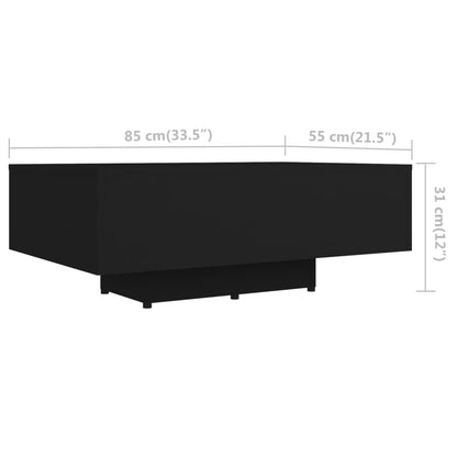 Tavolino da Salotto Nero 85x55x31 cm in Legno Multistrato - homemem39