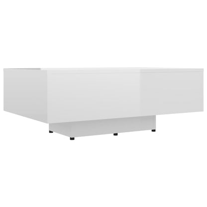 Tavolino da Salotto Bianco Lucido 85x55x31 cm Legno Multistrato - homemem39