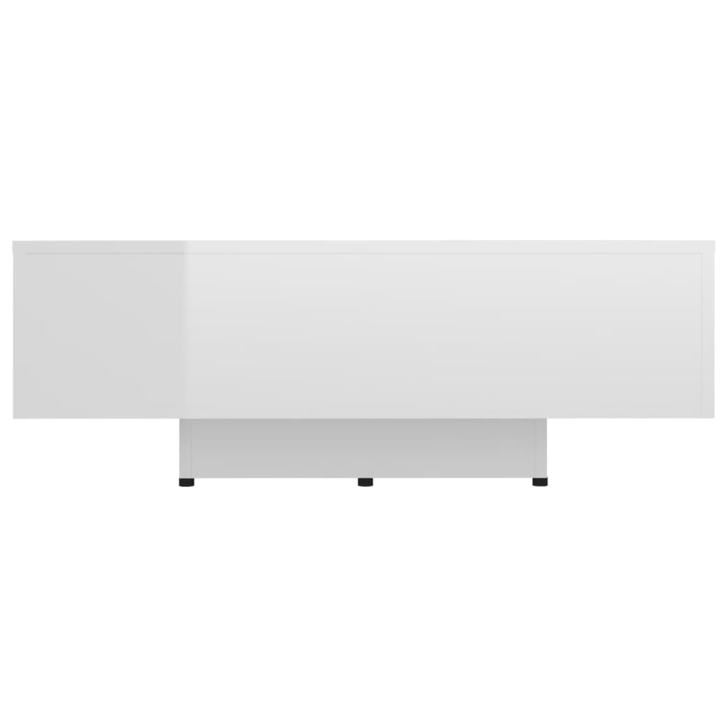 Tavolino da Salotto Bianco Lucido 85x55x31 cm Legno Multistrato - homemem39