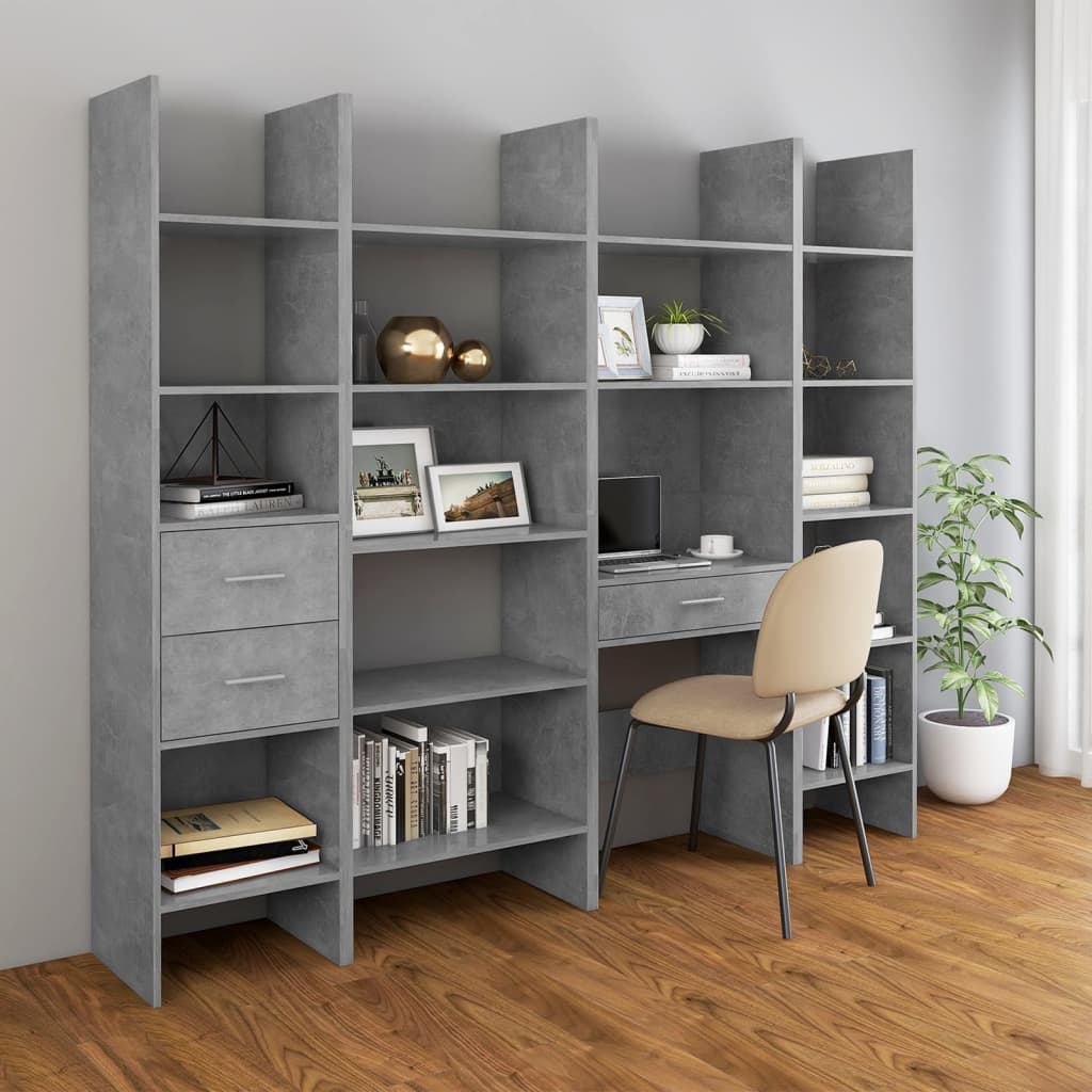 Libreria Grigio Cemento 40x35x180 cm in Truciolato - homemem39