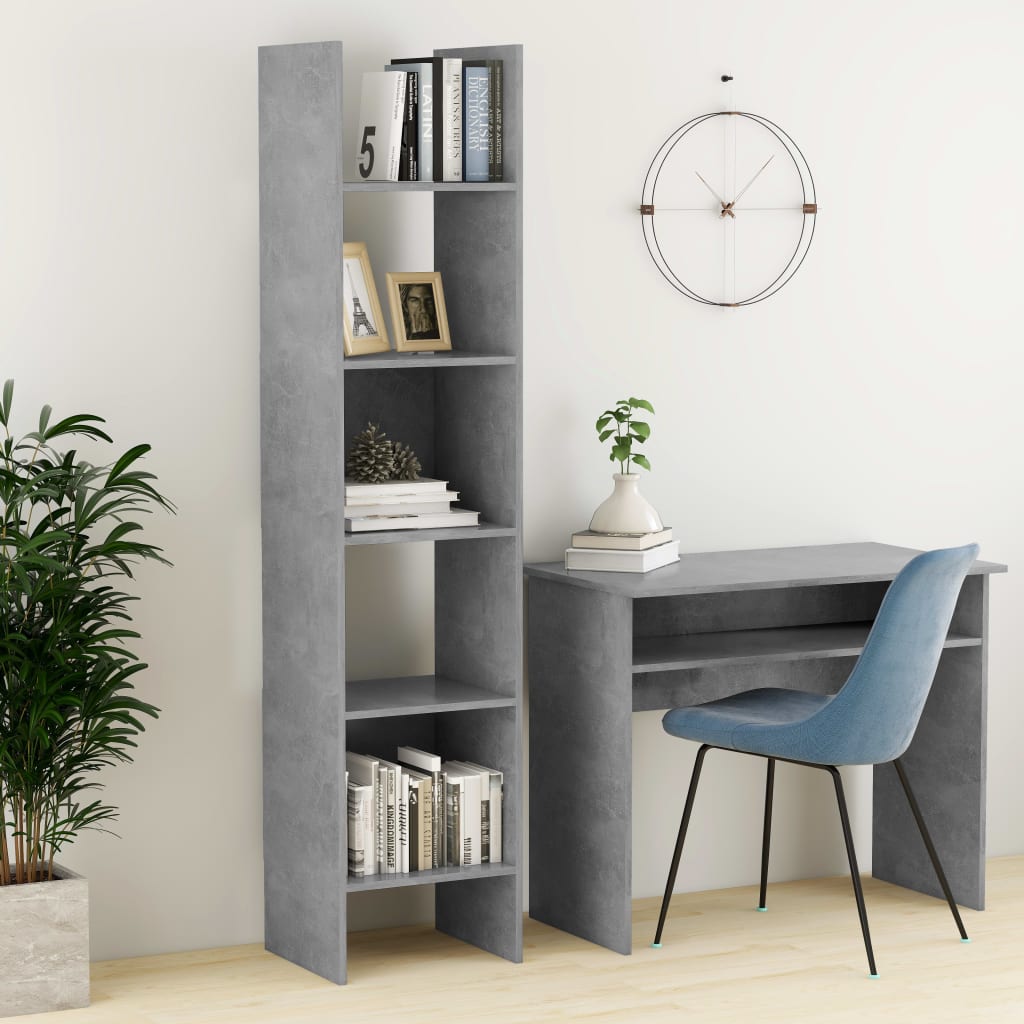 Libreria Grigio Cemento 40x35x180 cm in Truciolato - homemem39