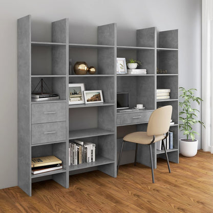 Libreria Grigio Cemento 60x35x180 cm in Truciolato - homemem39