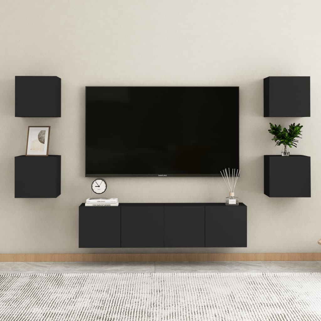 Armadietto a Parete per TV Nero 30,5x30x30 cm - homemem39