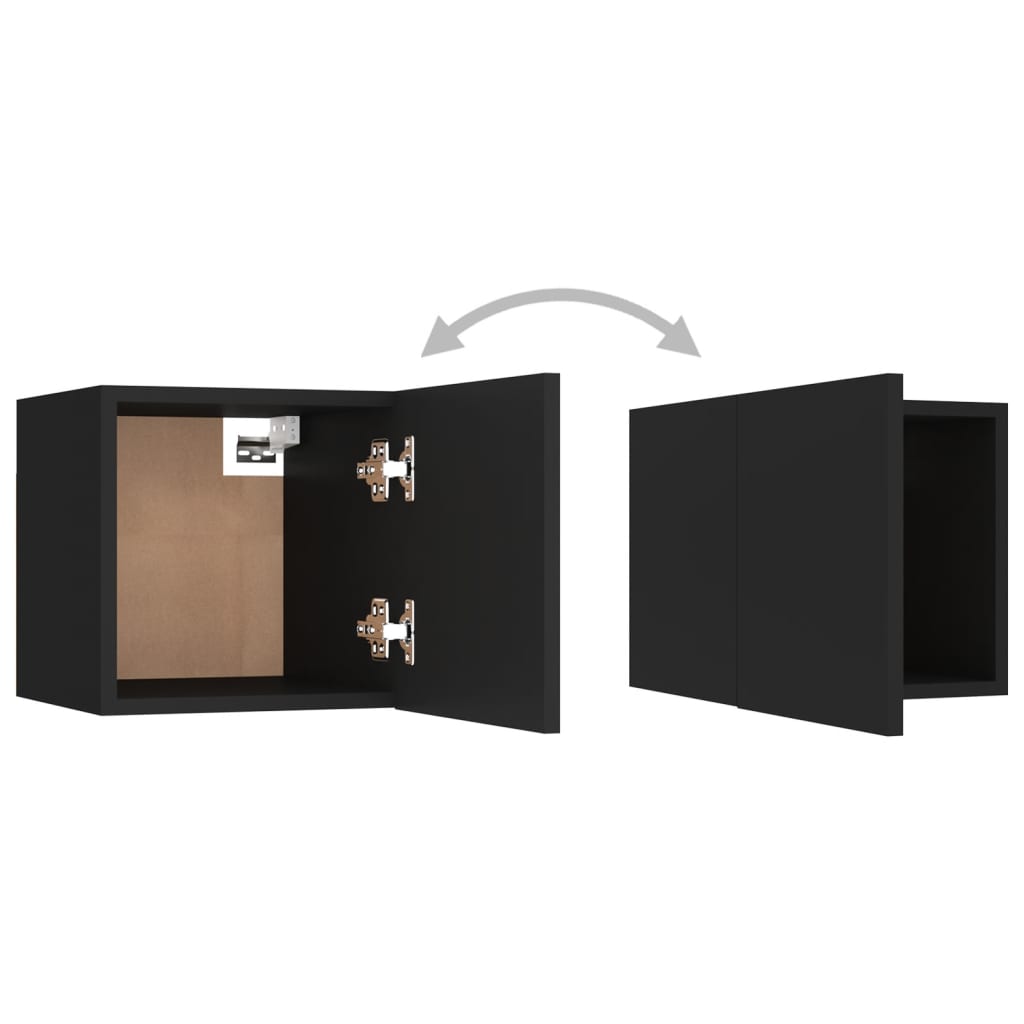 Armadietto a Parete per TV Nero 30,5x30x30 cm - homemem39