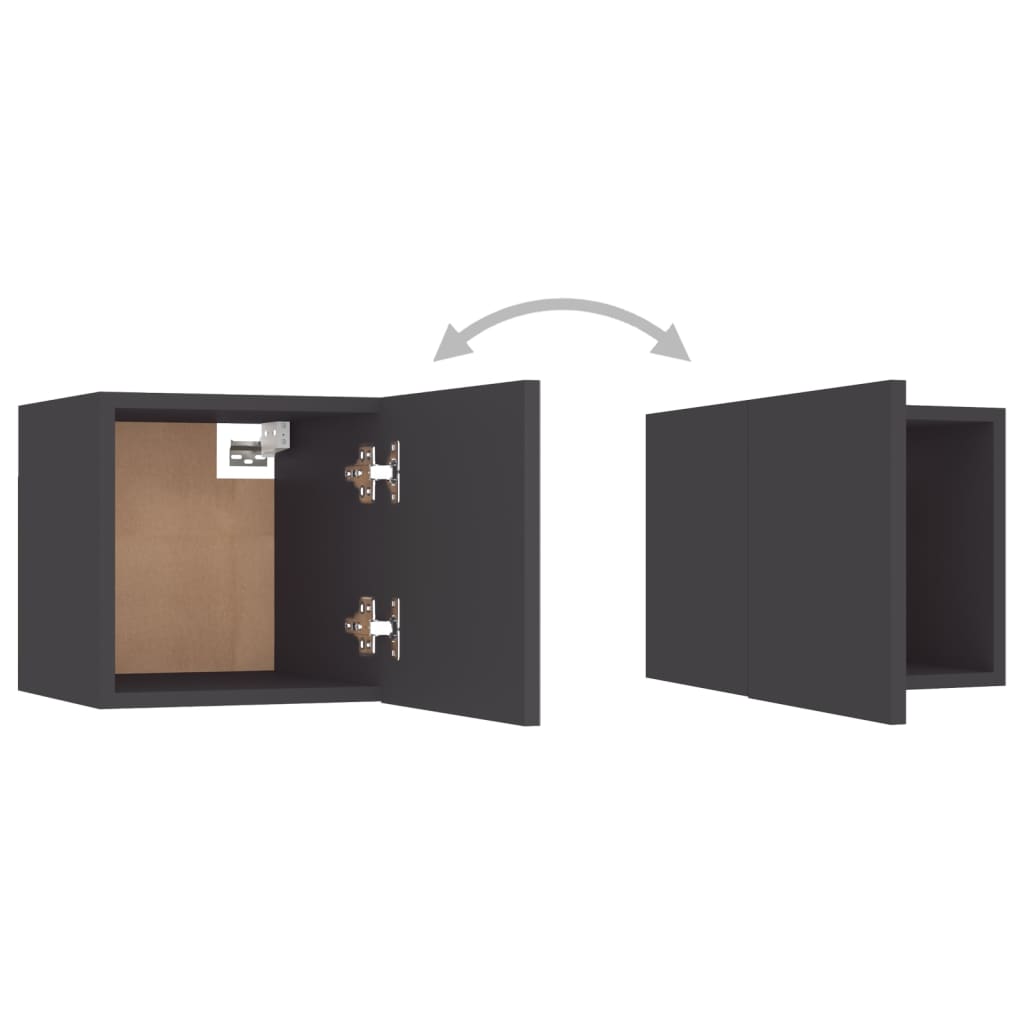 Mobili Porta TV a Parete 4pz Grigi 30,5x30x30 cm - homemem39