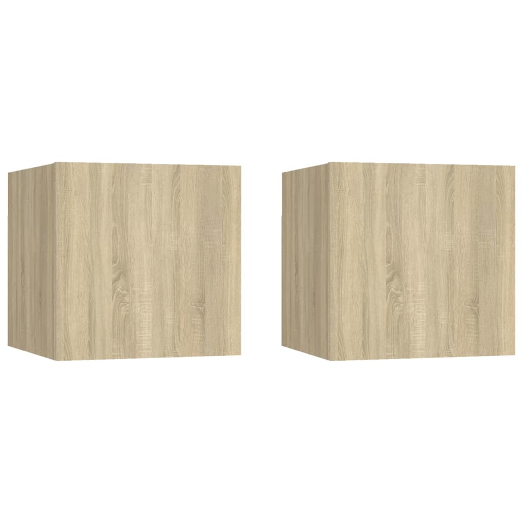 Armadietti a Parete per TV 2 pz Rovere Sonoma 30,5x30x30 cm - homemem39