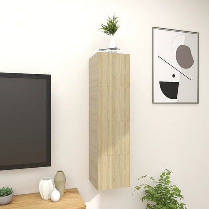 Mobili Porta TV a Parete 4pz Rovere Sonoma 30,5x30x30 cm - homemem39