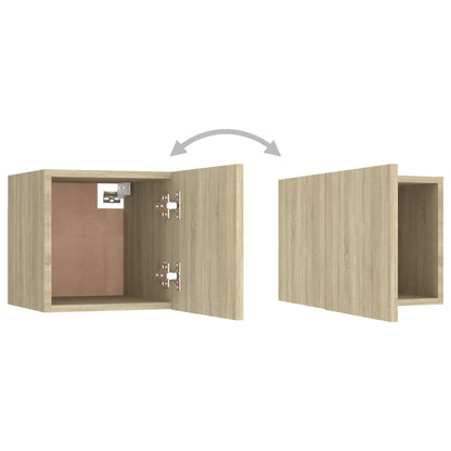 Mobili Porta TV a Parete 4pz Rovere Sonoma 30,5x30x30 cm - homemem39