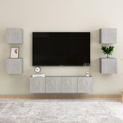 Armadietto a Parete per TV Grigio Cemento 30,5x30x30 cm - homemem39