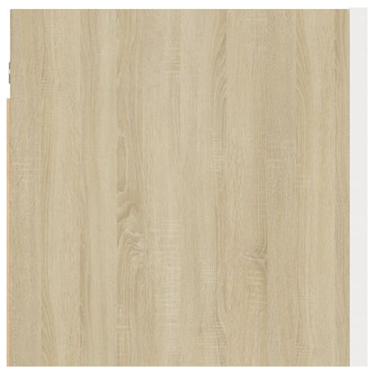 Armadietti a Parete per TV 2 pz Bianco e Rovere 30,5x30x30 cm - homemem39