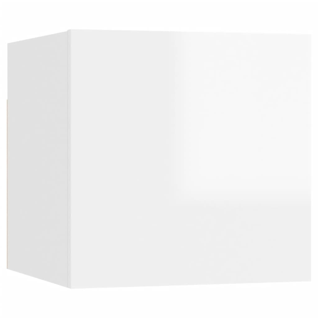 Armadietto a Parete per TV Bianco Lucido 30,5x30x30 cm - homemem39